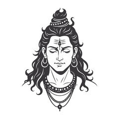 Lord shiva indian god of hindu for maha shivratri