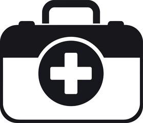 Obraz premium First aid kit icon medical emergency bag symbol