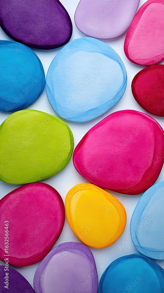Aufkleber floating pastel blobs abstract pattern