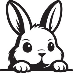 Cute bunny peeking over a surface rabbit animal