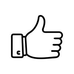 Thumbs up hand gesture line icon for approval and success, simple vector illustration. sv (45).ai