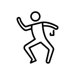 Dynamic dancing figure line icon, energetic human character in motion, simple vector sv (84).ai