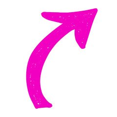 Hand drawn pink arrow. 