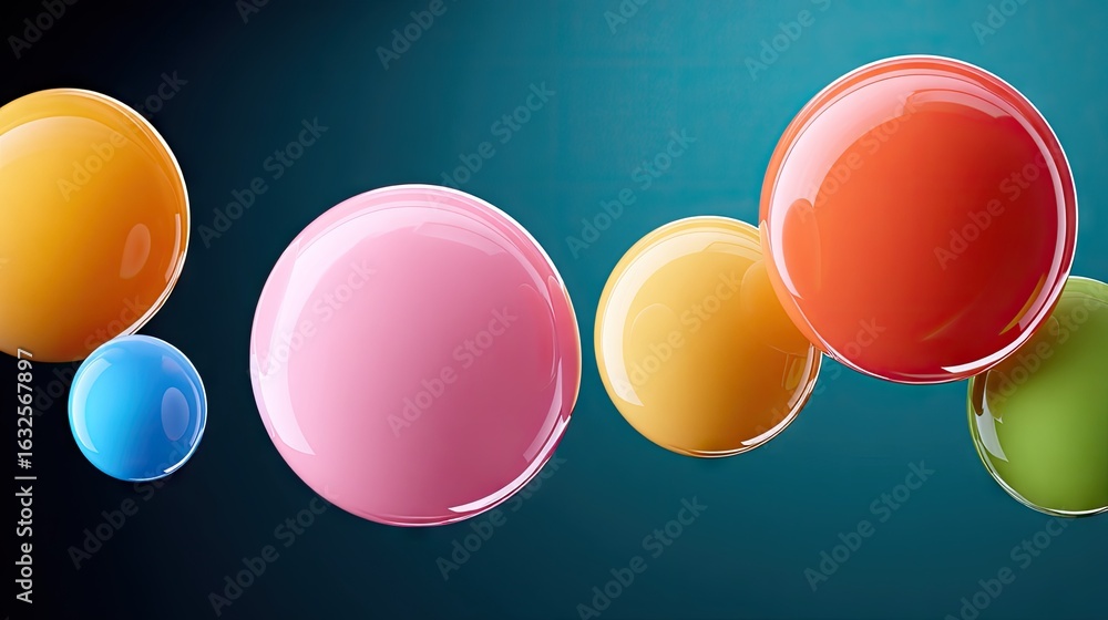 Aufkleber floating pastel fluid blobs abstract background