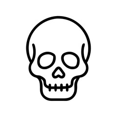 Fototapeta premium Simple Line Art Illustration of a Human Skull for Halloween and Related Concepts