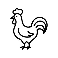 Rooster line icon illustration. Simple vector graphic of a farm cockerel bird sv (106).ai