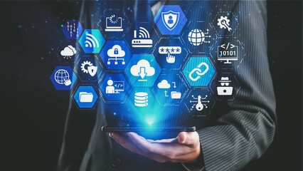 Cloud computing, cloud strategy, and cloud technology transforming digital infrastructure with...