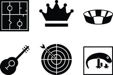 Set of awesome icons pack download silhouettes wood