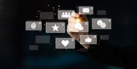 Social media engagement with interaction metrics showing comments, social media reactions, social...