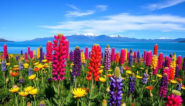 A beautiful field of colorful flowers a perfect happy birthday background