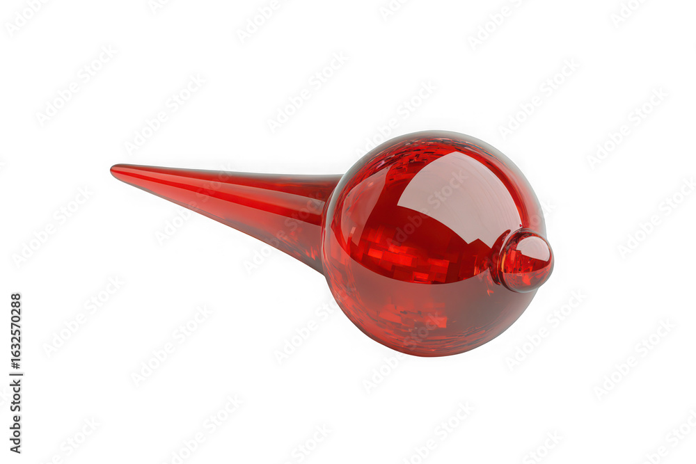 Poster abstract red glass object with smooth curves and reflective surface