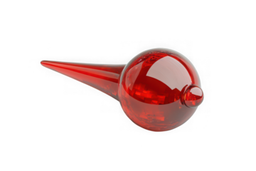 Abstract red glass object with smooth curves and reflective surface