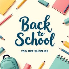 back to school 25% off supplies