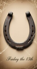 Friday the 13th superstition theme with horseshoe for good luck concept design for posters and cards