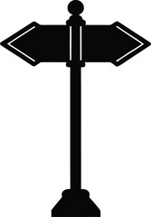 black silhouette a street sign on white background.eps