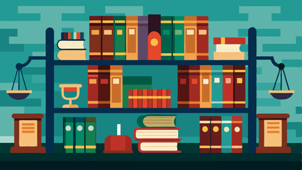 A library filled with shelves of law books and reference materials for lawyers and judges to consult.