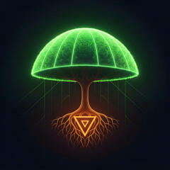 Dome Neon Tree with Inverted Triangle Roots