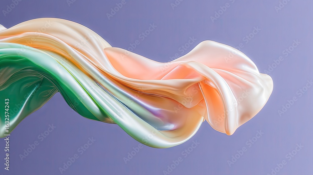 Poster fluid holographic gradient in soft flowing pattern