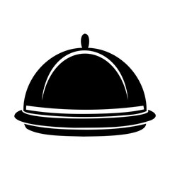 Elegant Silver Cloche Covering a Delicious Meal Ready for Serving
