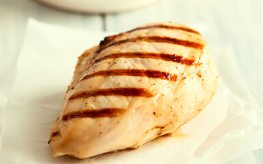 Grilled Chicken Breast on Paper barbecue cooking