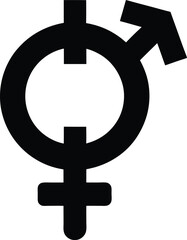 Fototapeta premium black silhouette a transgender symbol on white bac.eps