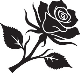 Silhouette of a Leafy Plant Branch