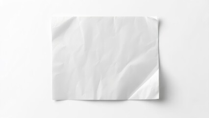 Wrinkled white paper sheet