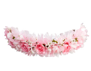 Obraz premium Close-Up of Pink Flower Crown with Delicate Petals, Isolated on Transparent Background.