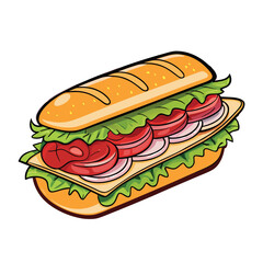 Deliciously layered sandwich with fresh ingredients food bread