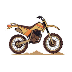 Yellow dirt bike with brown accents and orange stripe motorcycle offroad