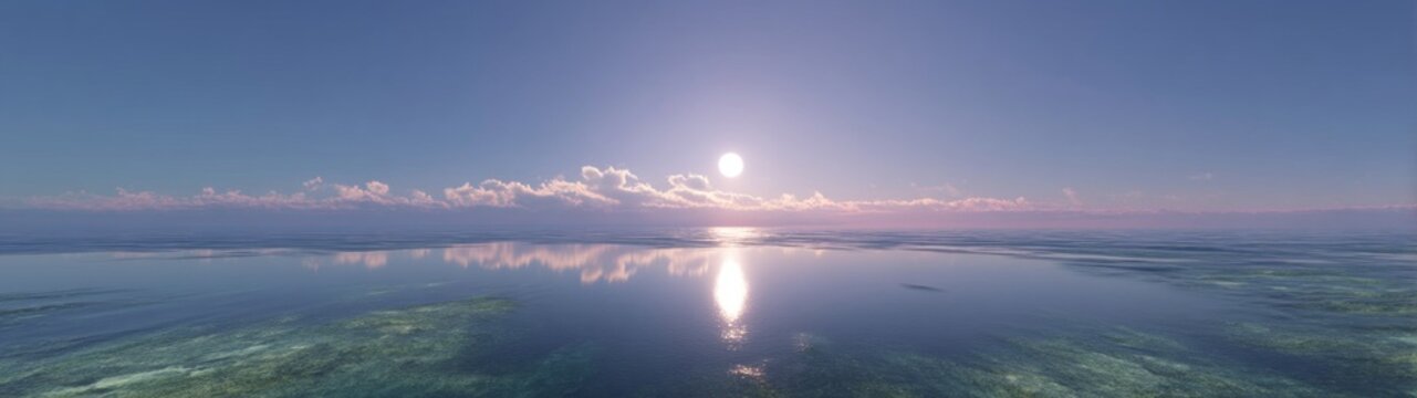 Hdr panoramic ocean sunset nature 360 degrees
