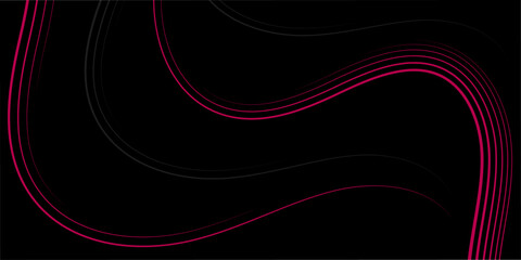 Abstract background with lines and waves. Event poster. Medium banner size. Vector background for brochure, booklet, flyer. Abstract element for design. Pink and black color