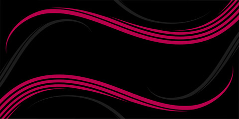 Abstract background with lines and waves. Event poster. Medium banner size. Vector background for brochure, booklet, flyer. Abstract element for design. Pink and black color