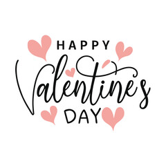 Happy Valentines Day script with hearts love romantic