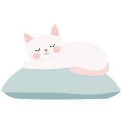 A cat resting on a soft pillow.