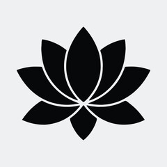 Silhouette lotus flower simplistic botanical design vector illustration
