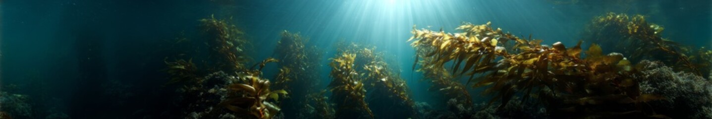 Underwater kelp forests ocean hdr panoramas