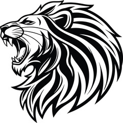 lion vector, lion illustration, lion head vector, wild animal vector, roaring lion, tribal lion vector, lion logo design, king of jungle, majestic lion, safari animal vector, lion face art