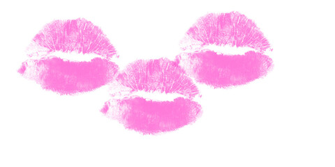 Pink kiss pattern, dual lipstick print illustration for love-themed romantic fashion design and cosmetic product advertising visuals
