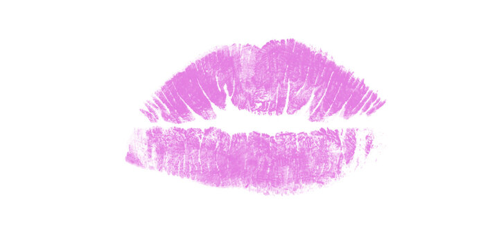 Violet lipstick imprint, glossy kiss stamp for beauty design content and feminine cosmetic branding with romantic appeal
