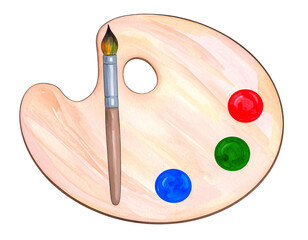 Paintbrush and palette icon transparent background