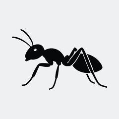 Silhouette of an ant insect detailed design vector illustration