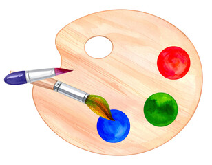 Paintbrush and palette icon transparent background