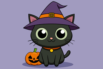 Obraz premium halloween pumpkin with witch