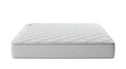Luxurious White Quilted Mattress for Ultimate Comfort and Deep Sleep Isolated on Transparent Background Top View