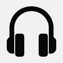 Silhouette of headphones for music listening vector illustration