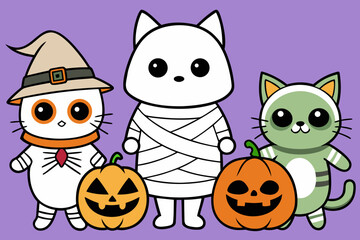 Fototapeta premium set of cartoon cats