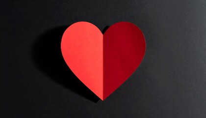 Obraz premium Minimal Red Paper Heart on Dark Background