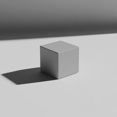 A single, light gray cube on a plain white background.