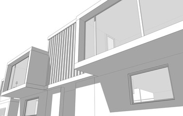 Fototapeta premium 3d rendering of a modern building